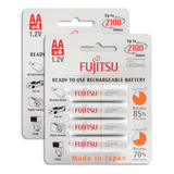 8 Pilhas Aa Recarregáveis 2100x Fujitsu