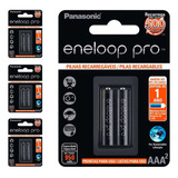 8 Pilhas Recarregaveis Eneloop Pro Aaa Panasonic (4 Cart)