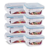 8 Potes Vidro Herméticos Tampa Silicone Vedação 370ml 320ml