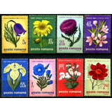 8 Selos Flora Flores Orquídeas Tulipas Da Romênia - L.4054