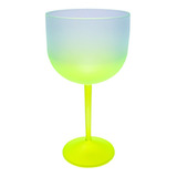 8 Taças Gin Acrílico Cristal Degradê Bicolor Fosco 550 Ml
