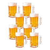  8 Un. Caneca De Chopp Cerveja 400ml Vidro Grosso Sublimação