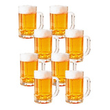  8 Un. Caneca De Chopp Cerveja 400ml Vidro Grosso Sublimação