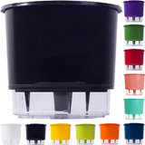 8 Vasos Auto Irrigável 21cm N4 Autoirrigável Raiz Preto
