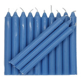 8 Velas Palito - Velas Brancas, Coloridas E Bicolor Com 18cm Cor Azul-claro