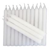 8 Velas Palito - Velas Brancas, Coloridas E Bicolor Com 18cm Cor Branco