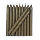 8 Velas Palito - Velas Brancas, Coloridas E Bicolor Com 18cm Cor Dourado
