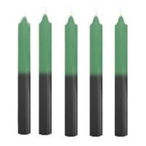 8 Velas Palito - Velas Brancas, Coloridas E Bicolor Com 18cm Cor Verde E Preto