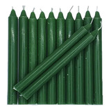 8 Velas Palito - Velas Brancas, Coloridas E Bicolor Com 18cm Cor Verde