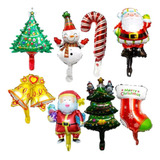 8 Balões Metalizado Papai Noel Arvore Cino Bota Natal