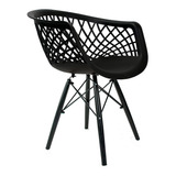 8 Cadeira Web Sidera Clarice Base Eiffel Polipropileno Estrutura Da Cadeira Preto Assento Preto Desenho Do Tecido Vazado