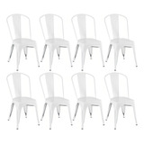 8 Cadeiras Iron Tolix Aço Metal Industrial Vintage Cores Cor Da Estrutura Da Cadeira Branco