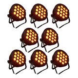 8 Canhao Refletor Par 64 14 Led Cree 18w Rgbwa uv Hexaled 110v 220v