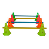 8 Cones Furado De Agilidade Com Barreira Para Saltos Kit