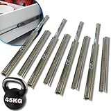 8 Corrediça Telescópica H45 50cm 500mm 45KG - 4 PAR Gaveta Moveis Armário Trilho Reforçada Larga Pesada Zincada Corredica Gavetas Armario 4 Pares