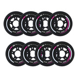 8 Jogo De Rodas 80mm 88a Fitness Traxart Hardwheel Preto