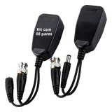 8 Pares Power Video Balun Conector Rj45 P Bnc Alimentação