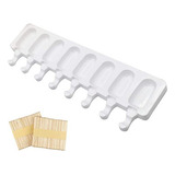 8 Parte 50 Palito Forma De Picolé Sorvete Silicone Flexível