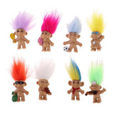 8 Pçs lote Colorido Boneco Troll Figuras Brinquedos Duendes