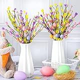 8 Peças De Hastes Artificiais De Páscoa Coloridas Para Primavera Hastes De Frutas Vermelhas Com Ovos De Páscoa Ou Cenouras Palitos Falsos Decoração De Páscoa Para Arranjo Floral Vaso De Decoração De Janela Para Casa Estilo Flor 