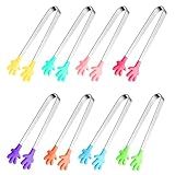 8 Peças Mini Pinças De Silicone Pinças De Alimentos Em Forma De Mão De 12 Cm Pinças Coloridas Para Crianças Pequenas Para Servir Alimentos Cubos De Gelo Frutas Açúcar Churrasco Da Sunenlyst