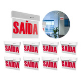 8 Placa Saída Emergência 1 Lado Luz Sinalização 1w 6500k
