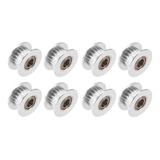 8 Polias Gt2 20 Dentes Rolamento Furo 5mm Para Correia 6mm