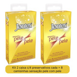 8 Preservativos Jontex Sensação Pele Com Pele 56mm Sem Látex