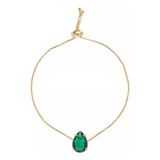 8 Pulseira Madrinha Gravata Pedra Verde Oliva Folheado Ouro
