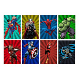 8 Quadros Super Herois Infantil Vingadores