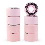8 Rodas Patins Quad Hondar 55x32mm Rosa E Branca