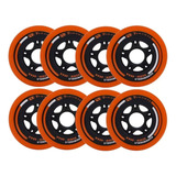 8 Rodas Traxart Fitness Hardwheels 80mm 88a Laranja Brinde