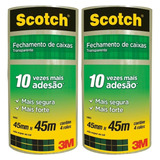 8 Rolos Fita Para Embalagem Transparente 45mmx45m 3m Liso
