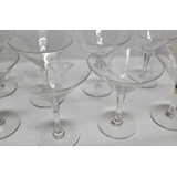8 Taças Martini Antigas Cristal Lapidado Estilizado Homem