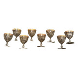 8 Taças Vinho Cristal Moser Borda Ouro 24 Kilates Pope 1923