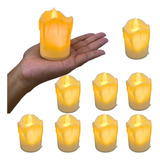 8 Vela Led Eletronica Decorativa Chama Viva Oscilante Real