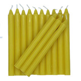 8 Velas Palito Velas Brancas Coloridas E Bicolor Com 18cm Cor Amarelo Com Essência De Mel