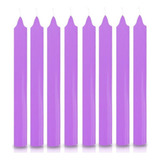 8 Velas Palito Velas Brancas Coloridas E Bicolor Com 18cm Cor Lilás