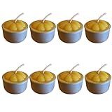 8 Velas Rechaud Com Cera De Abelha Pura Com 8 Vasos De Alumínio 3 5 Cm Diâmetro Aroma Natural Marca Velas Estrela
