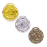 80 Medalhas 35mm H.mérito - Ouro Prata Bronze - Aço Com Fita