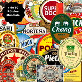 80 Adesivos Rótulo De Cervejas Mundiais Beer Vários Países