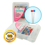 80 Alfinetes Cabeça Vidro Inox Inoxidável Costura Patchwork 