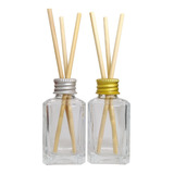 80 Kit Frasco Difusor Aromatizador Vidro Quadrado 2 Varetas