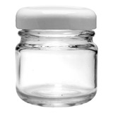 80 Potes Vidro Geleia Brigadeiro 40 Ml Papinha Tampa Branca 