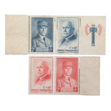 8238 França - Selo Yvert N. 571a Setenant Com Bandeirola N