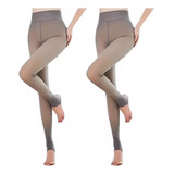 85g De Meia-calça De Lã Quente Translúcida Falsa 2 Peças