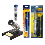 861 Kit Solda Hikari Ferro Suporte Sugador Estanho 25 Gramas