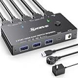 8K HDMI Switch KVM 2 Portas 8K 60Hz 4K 120 Hz Switch HDMI KVM Para 2 PC Share 1 Monitor E 3 Portas USB 3 0 HDCP 2 3 Com Controle Remoto Com Fio Adaptador De Alimentação De 12 V E 2 Cabos USB3 0