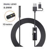8mm Lente Dupla 3 Em 1 Endoscópio De Inspeção De Carro 10m