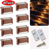 8pcs Led Step Stair Lamp Varanda Cerca Decoração Luz